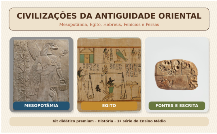 Kit Didático Premium: Civilizações da Antiguidade Oriental – História | 1ª Série do Ensino Médio